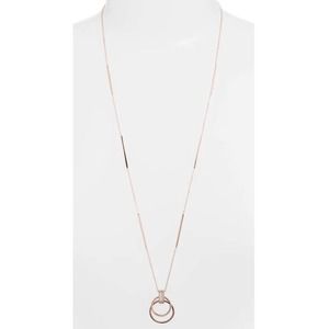 Knotty Crystal Open Circle Pendant Necklace